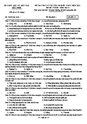 Đề thi thử Tốt nghiệp THPT môn Địa lí - Mã đề 414 - Năm học 2020-2021 - Sở giáo dục và đào tạo Bắc Ninh (Có đáp án)